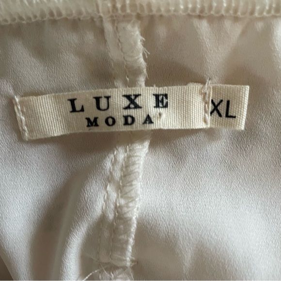 Luxe Moda cream boho off the shoulder flowy top size XL - Picture 6 of 7